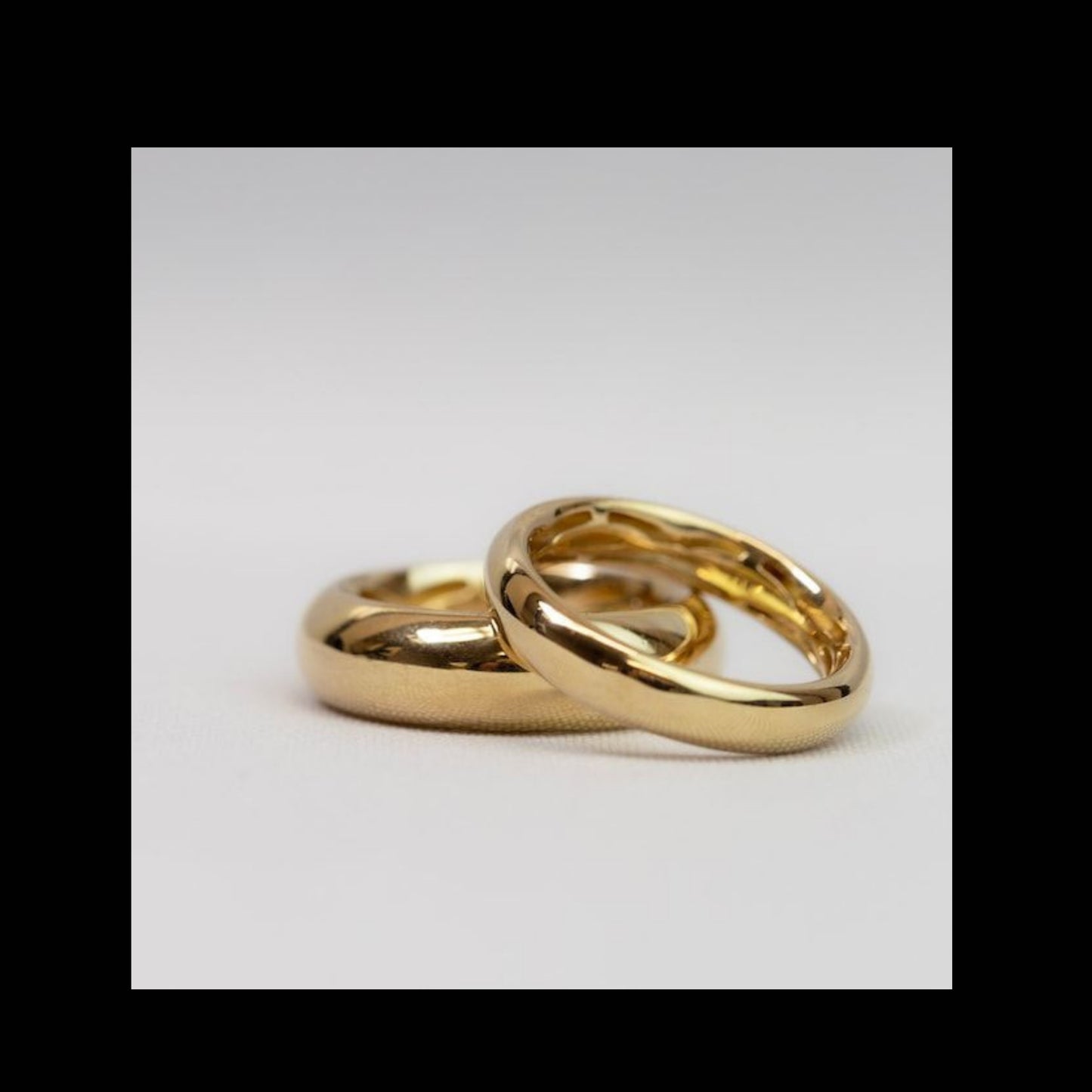 18k gold Classic dome ring | Simple Gold Band (2 pc)