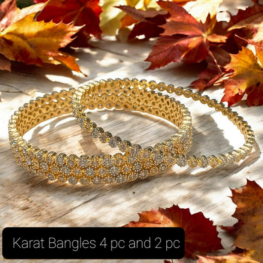 Golden Gleam Stones Bangles for Girls/Women