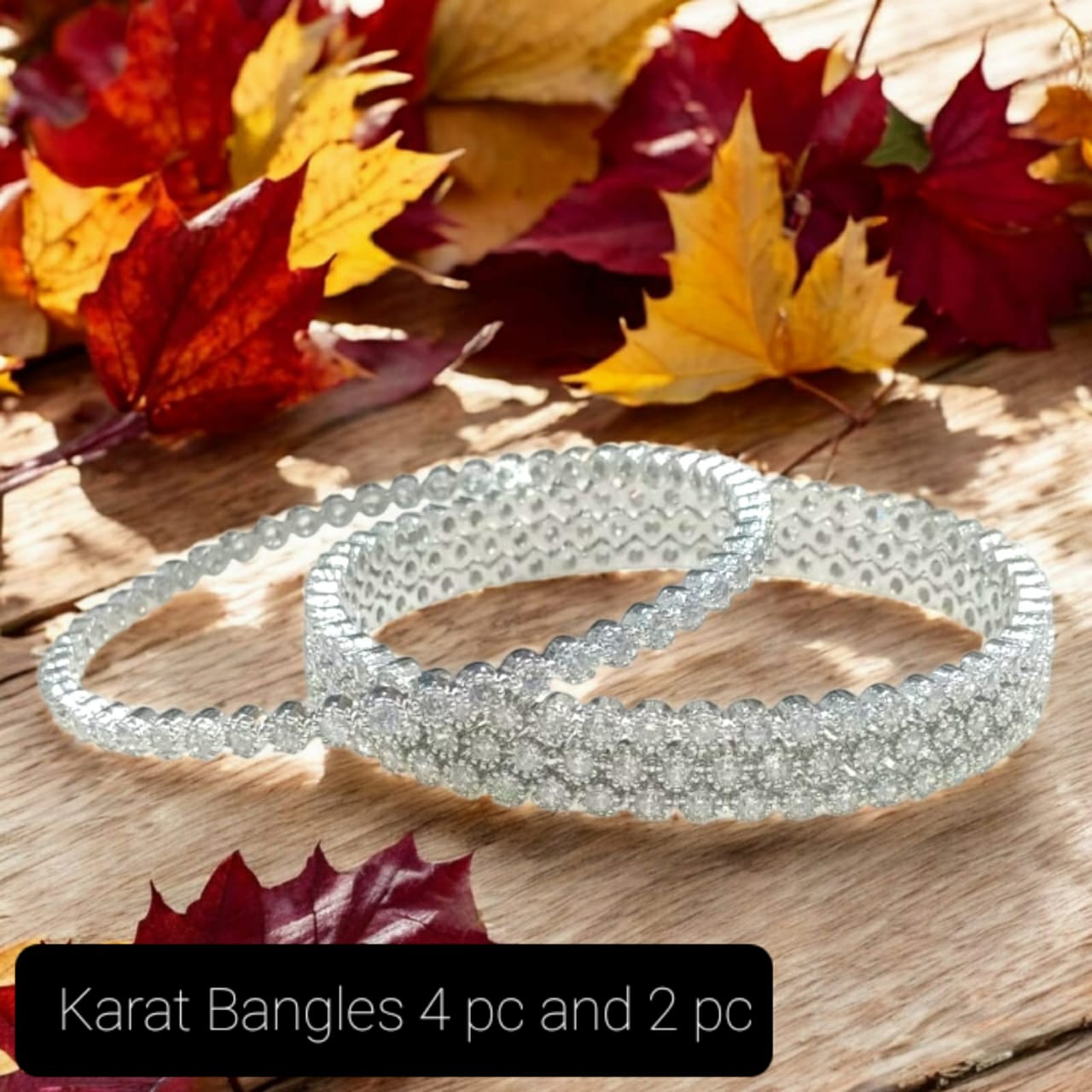 Silver Gleam Stones Bangles for Girls/Women