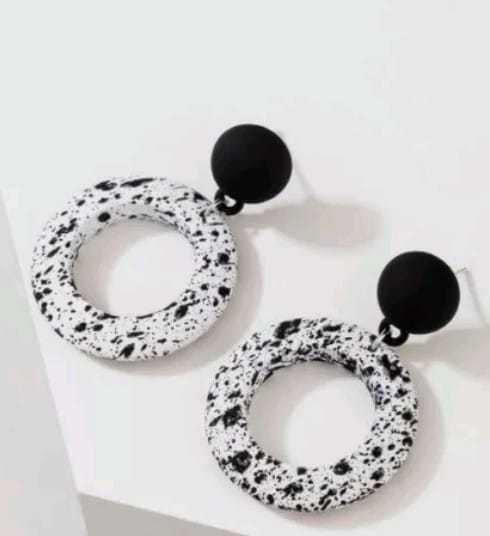 Paint Splatter Speckled & Marble Look Hoop Earrings