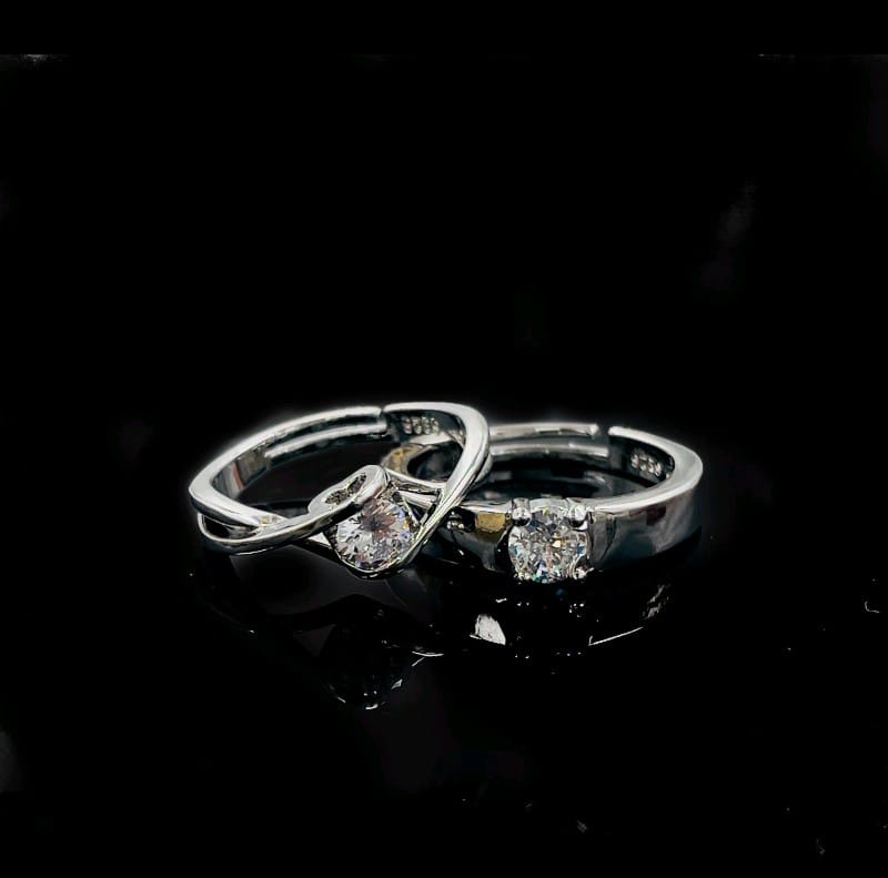 Heart Couple Rings Adjustable